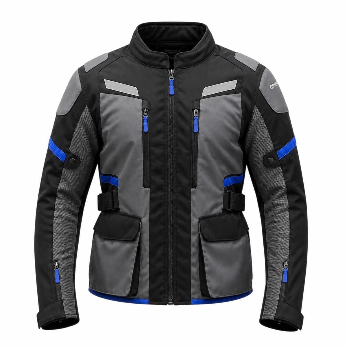 Gravlok Premium 3 Season Jacket Blue — Gravlok premium motorcycle gear