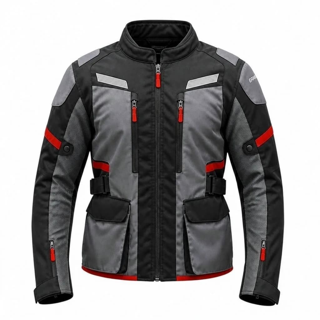 Gravlok Premium 3 Season Jacket Red — Gravlok premium motorcycle gear
